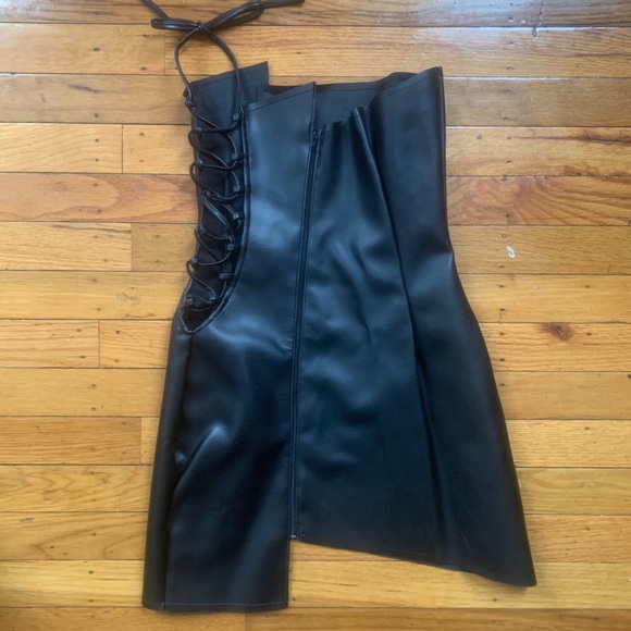 ✨SOLD✨on another site. Mini Faux Leather Dress - Picture 4 of 5